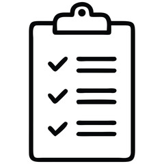 Checklist with Tick Marks and Lines on Clipboard, Illustration for Tasks
