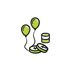 Balloon Elegant Floating Design, Vector Illustration Isolated on White Background.