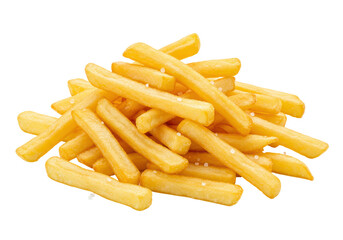 Isolated Pile of Golden and Salted French Fries