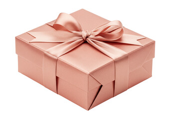 Isolated Pink Gift Box Satin Ribbon Elegant