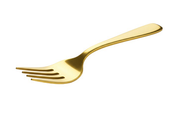 Isolated Golden Fork Elegant Dining Utensil
