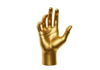 Isolated Golden Hand Gesture Okay Sign