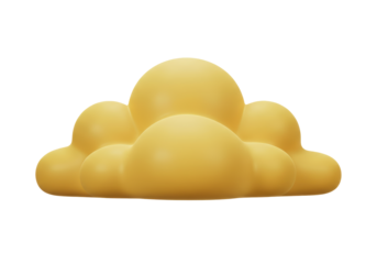 Isolated Puffy Yellow Clouds Cartoon Style