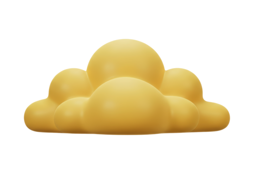 Isolated Puffy Yellow Clouds Cartoon Style