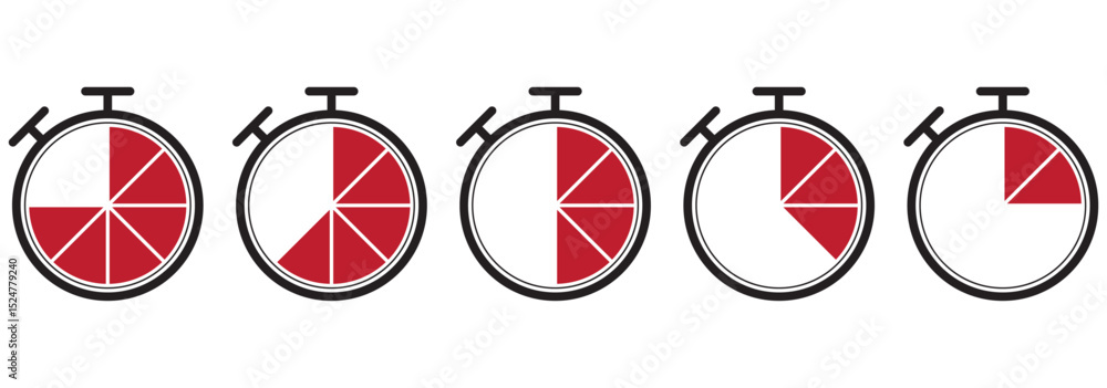 Poster simple and stylish a set of clean timer icons set . set of timer, clock flat icon, and time manageme