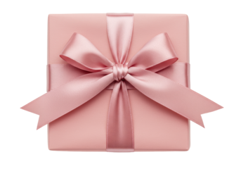 Isolated Pink Gift Box with Ribbon
