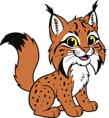 vector illustration of cartoon lynx © Godwin