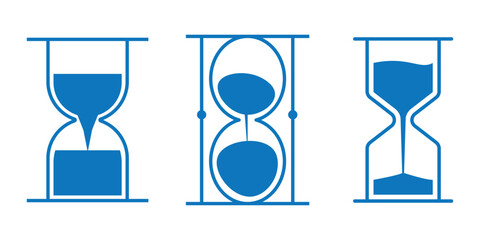 Fototapeta premium A Set of Simple Sand Watch Icons Hourglass symbol. Vector illustration.
