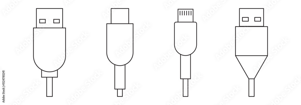 Poster usb icons for every interface . usb icon logo design. flash disk sign and symbol. flash drive sign.