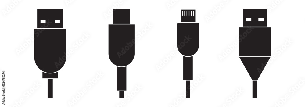 Poster usb icons for every interface . usb icon logo design. flash disk sign and symbol. flash drive sign.