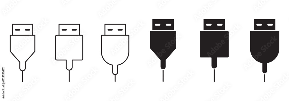 Poster usb icons for every interface . usb icon logo design. flash disk sign and symbol. flash drive sign.