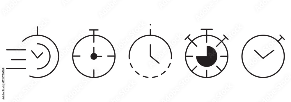Poster modern timer icons: perfect for apps, websites, and more . timer icons. countdown timer symbol. vers