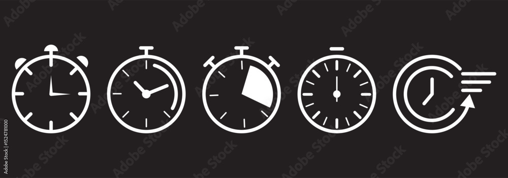 Poster modern timer icons: perfect for apps, websites, and more . timer icons. countdown timer symbol. vers