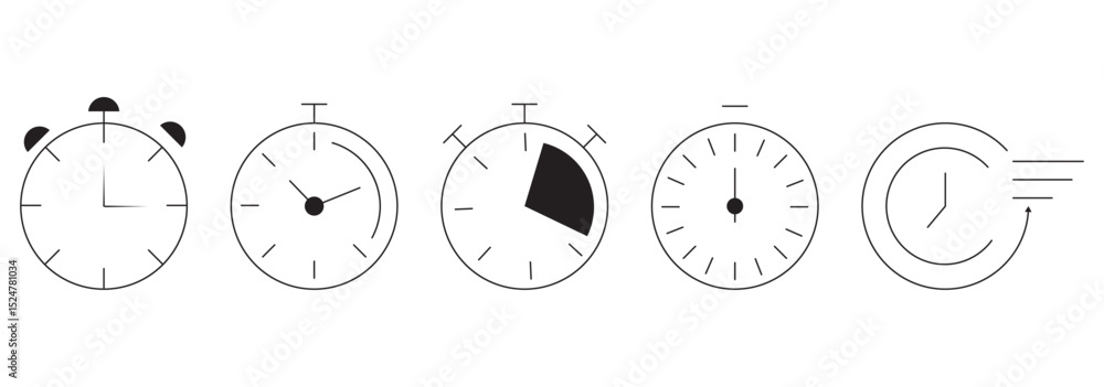 Poster modern timer icons: perfect for apps, websites, and more . timer icons. countdown timer symbol. vers