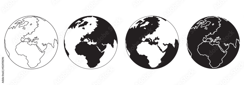 Poster connect globally a versatile set of globe icons . vector graphic illustration. for website design, l