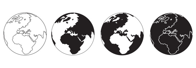 Obraz premium Connect Globally A Versatile Set of Globe Icons . Vector graphic illustration. For website design, logo, app, template, ui, etc. 
