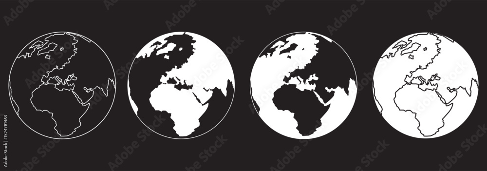 Poster globe icons set explore the world simple and stylish globe icons .
