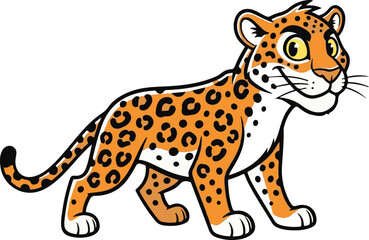 Jaguar cartoon isolated on white