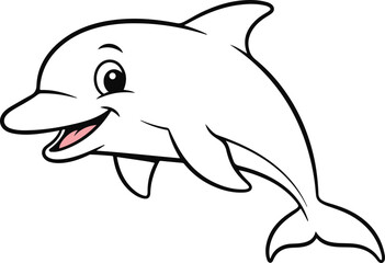 vector illustration of a cartoon dolphin