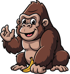 A cartoon gorilla 