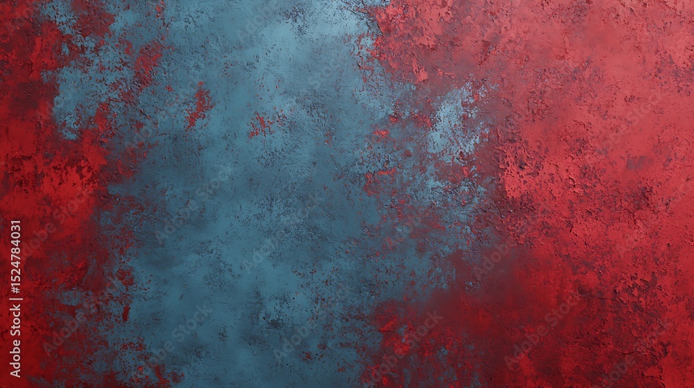 Poster abstract textured background with a blend of blue and red colors, creating a bold and artistic effec