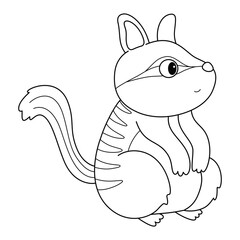 Numbat doodle outline line art