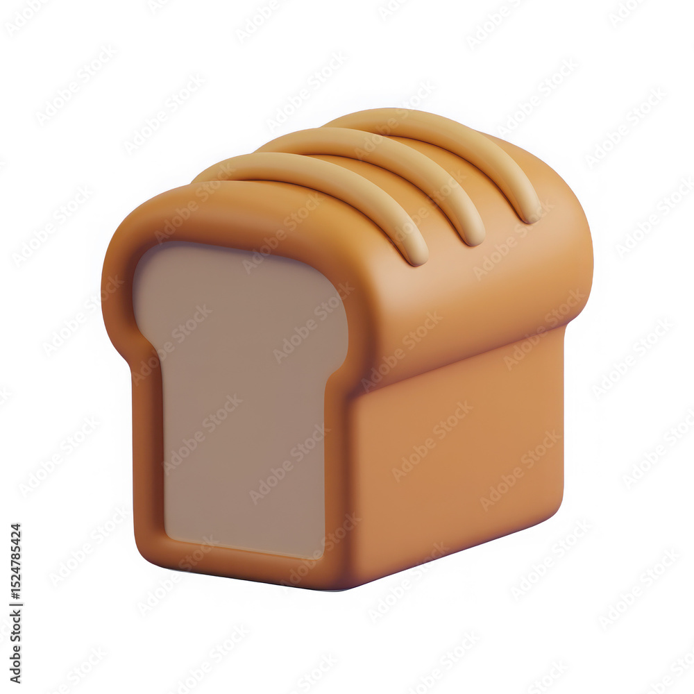 Poster 3d render of a loaf of bread isolated on transparent background