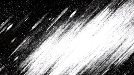 Obraz premium Abstract black and white background with diagonal brush strokes and a dynamic, textured design