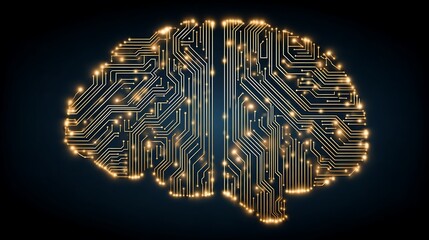 Abstract brain circuit board illustration symbolizing artificial intelligence and neural network