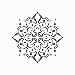 Geometric Mandala Coloring Page – Elegant Floral Pattern Printable Design