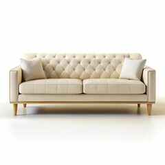 Naklejka premium A realistic sofa mockup in perspective view, isolated on a white background,