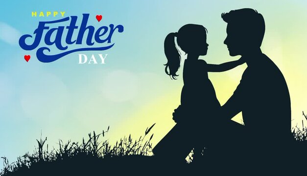 Happy Father's day concept vector background. Father and kid with text happy father's day.