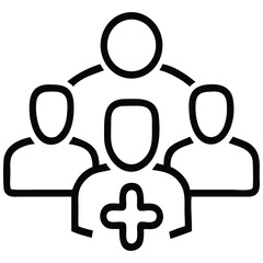 Health Network Illustration Team Connected by Medical Leadership and Collaboration Symbol