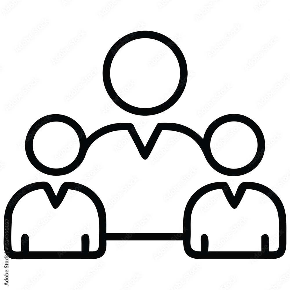 Poster hierarchical structure icon of organization, supervision, and team connectivity within business