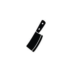 Black and white cleaver icon, kitchen tool graphic.