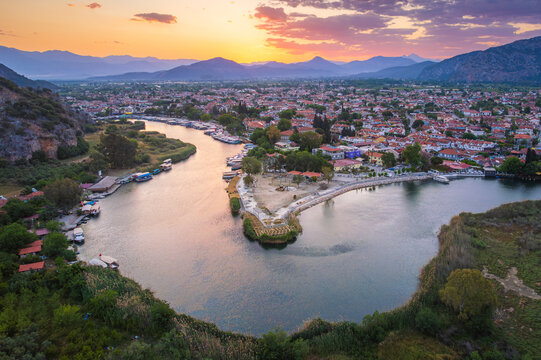 View to the center of Dalyan