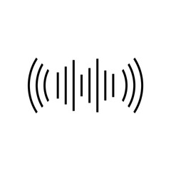 Sound wave illustration. Voice sound assistant icon isolated on white background