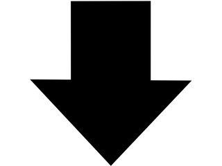シンプルな黒矢印　イラスト,注目,ポイント,方向,目印,進む,指す,記号,向き,ボタン,ポインター,強調,進行,過程,手順,順番,アイコン,ピクト,下向き,下,マーク,パーツ,ワンポイント,絵文字,指示,案内,移動,戻る,誘導,標識,グラフィック,素材