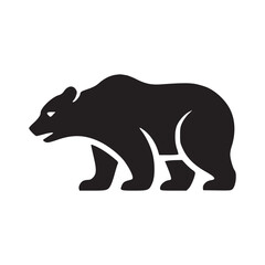 Elegant Bear Silhouettes Vector Illustration - White Background