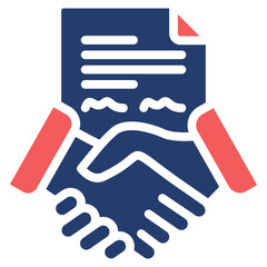 Business Contract solid color icon