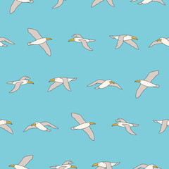 Vector Albatross Seamless Pattern Background for Print Fabric Surface Fashion Wrapping