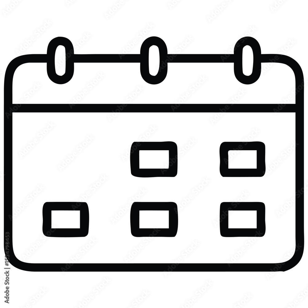 Aufkleber illustrated calendar icon with marked dates, symbolizing scheduling and planning for events