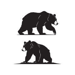 Elegant Bear Silhouettes Vector Illustration - White Background © Ibrahim Khalal