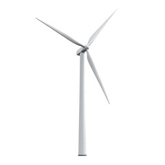 White Windmill Isolated on Transparent Background