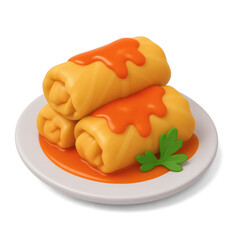 3D Icon of Sarmale (Cabbage Rolls) – Traditional Dish from Romania