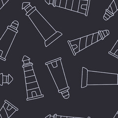 Outline Lighthouse Vector Seamless Pattern Background for Surface Print Fabric Fashion Wrapping