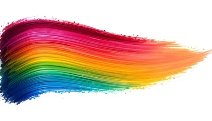 Rainbow Gradient Paint Stroke PNG &ndash; Brush Swipe on Transparent Background