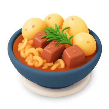 3D Icon of Mulgikapsad &ndash; Traditional Sauerkraut and Pork Dish from Estonia