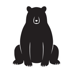 Elegant Bear Silhouettes Vector Illustration - White Background