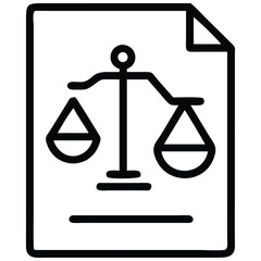 Justice Scales Outline on a Document Law and Order Legal Symbolism